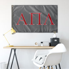 Load image into Gallery viewer, Alpha Pi Lambda Fraternity Flag - Silver Grey, Red &amp; White