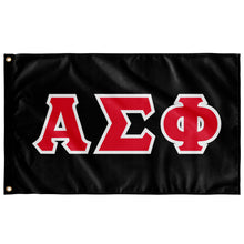 Load image into Gallery viewer, Alpha Sigma Phi Greek Block Flag - Black, Cardinal &amp; White
