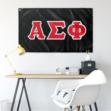 Load image into Gallery viewer, Alpha Sigma Phi Greek Block Flag - Black, Cardinal &amp; White