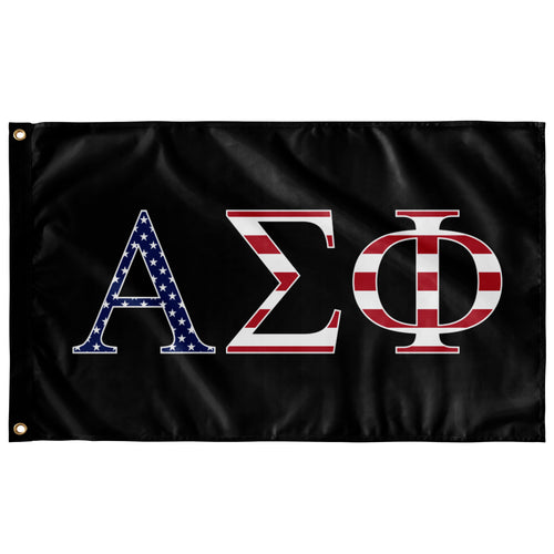 Alpha Sigma Phi USA Flag - Black