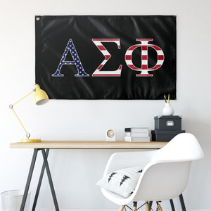 Alpha Sigma Phi USA Flag - Black