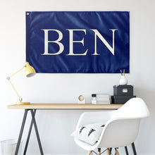 Load image into Gallery viewer, Beta Epsilon Nu Fraternity Flag - Royal, White &amp; Black