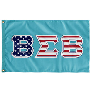 Beta Sigma Beta American Flag - Turquoise