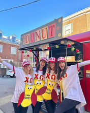 Load image into Gallery viewer, Chi Omega Ringer Stitch Letter Tee - Red &amp; Maize