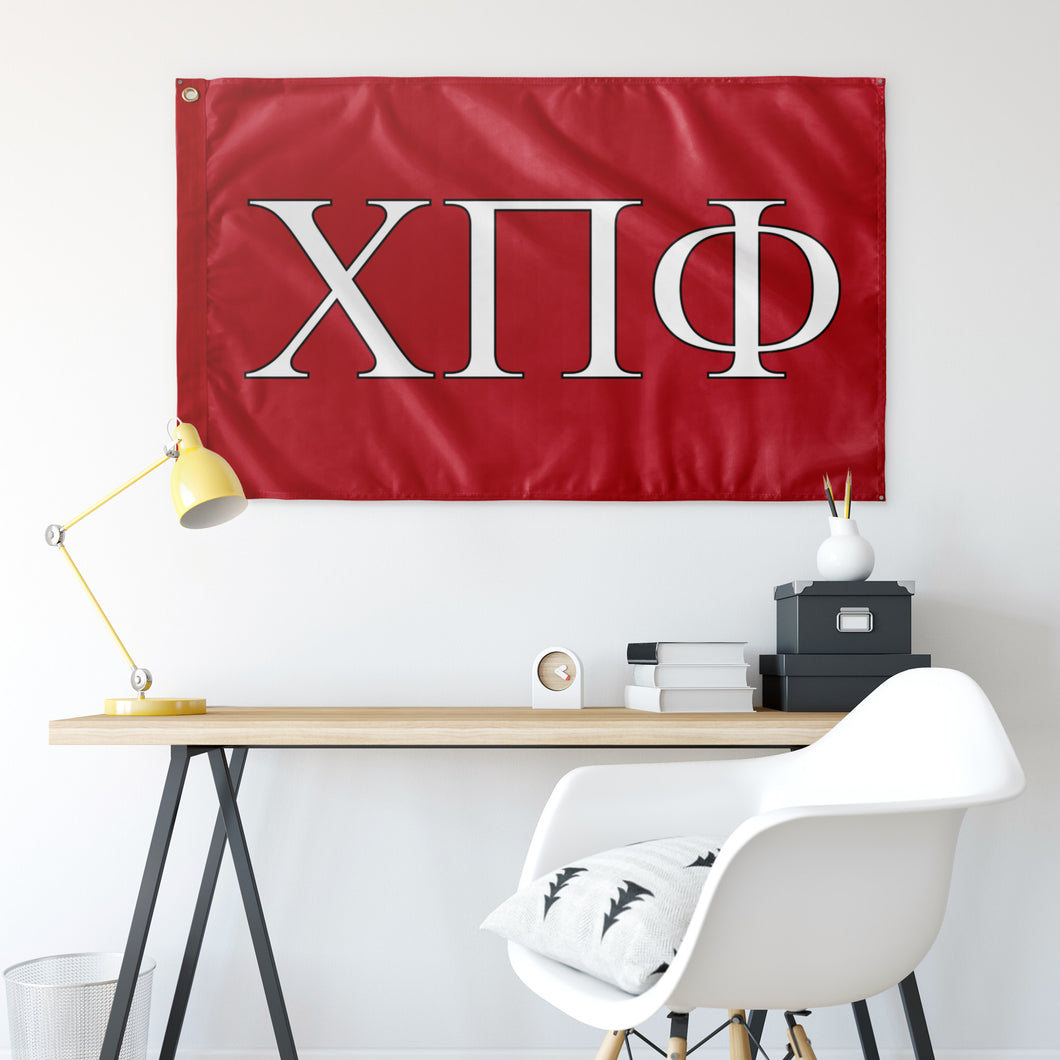 Chi Pi Phi Fraternity Flag - Red, White & Black
