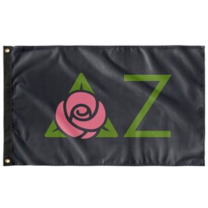 DELTA ZETA ICON SORORITY FLAG - CHARCOAL - new