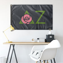 Load image into Gallery viewer, DELTA ZETA ICON SORORITY FLAG - CHARCOAL - new