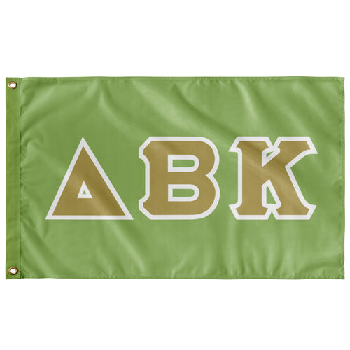 Delta Beta Kappa Greek Block Flag -  Grass, Vegas Gold & White