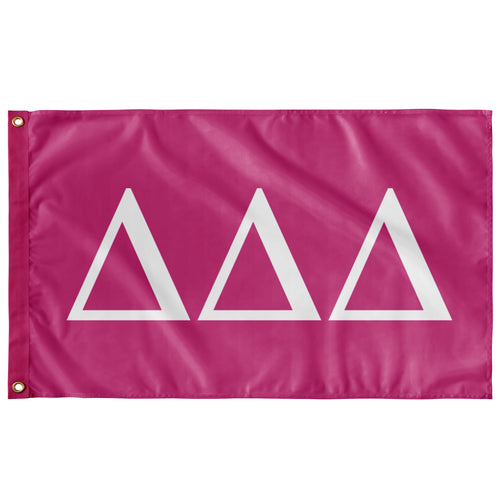 Delta Delta Delta Sorority Flag - Barbie Pink & White