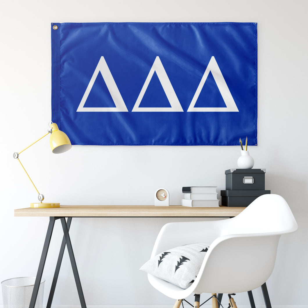 Delta Delta Delta Sorority Flag - Cerulean Blue & White