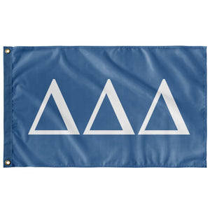 Delta Delta Delta Sorority Flag - Columbia Blue & White