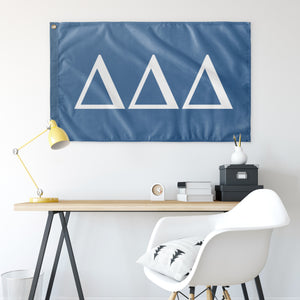 Delta Delta Delta Sorority Flag - Columbia Blue & White
