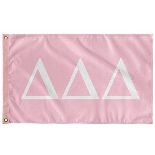 Delta Delta Delta Sorority Flag - Pastel Pink & White