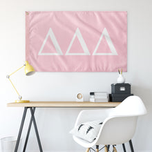 Load image into Gallery viewer, Delta Delta Delta Sorority Flag - Pastel Pink &amp; White