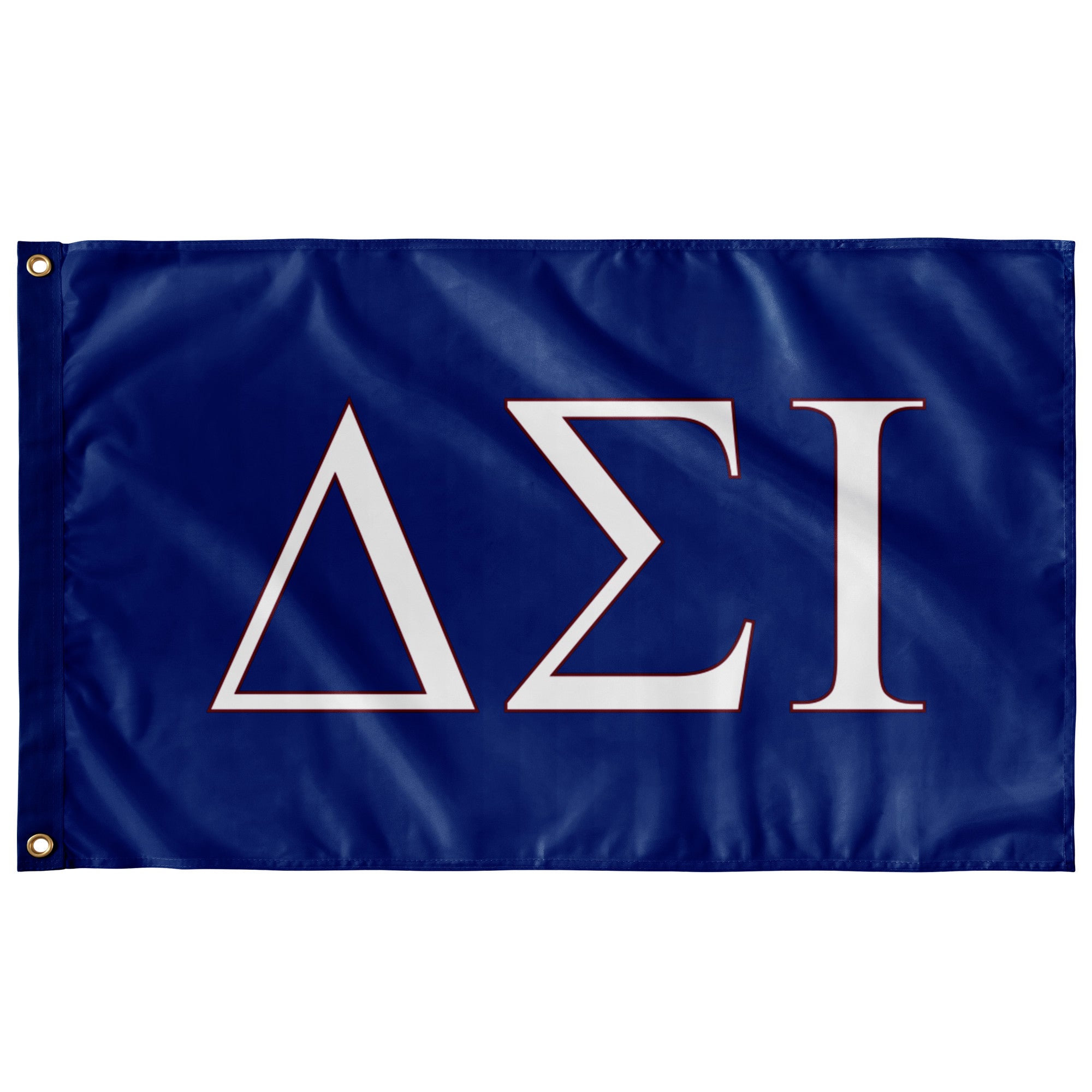 Delta Sigma Iota Fraternity Flag - Royal, White & Foliage Rose