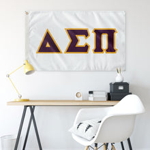 Load image into Gallery viewer, Delta Sigma Pi Greek Block Flag - White, Dark Current &amp; Light Gold