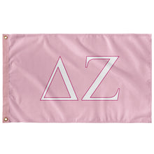 Load image into Gallery viewer, Delta Zeta Sorority Flag - Azalea, White &amp; Barbie Pink