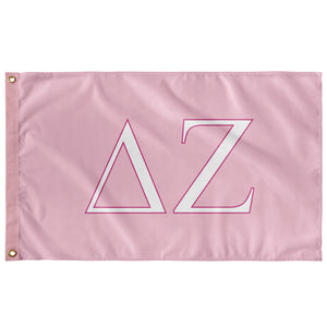 Delta Zeta Sorority Flag - Azalea, White & Barbie Pink
