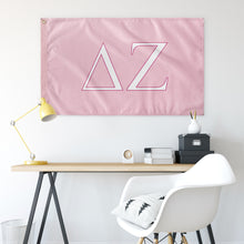 Load image into Gallery viewer, Delta Zeta Sorority Flag - Azalea, White &amp; Barbie Pink