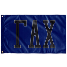 Load image into Gallery viewer, Gamma Alpha Chi Collegiate Block Greek Flag - Royal, Whale Grey &amp; White