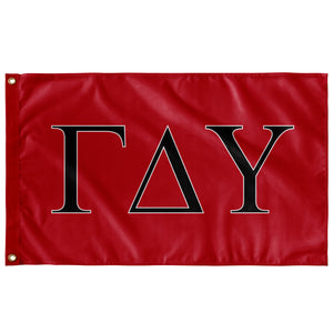 Gamma Delta Upsilon Fraternity Flag - Red, Black & White