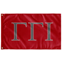 Load image into Gallery viewer, Gamma Gamma Iota Fraternity Flag - Red, Silver Grey &amp; White