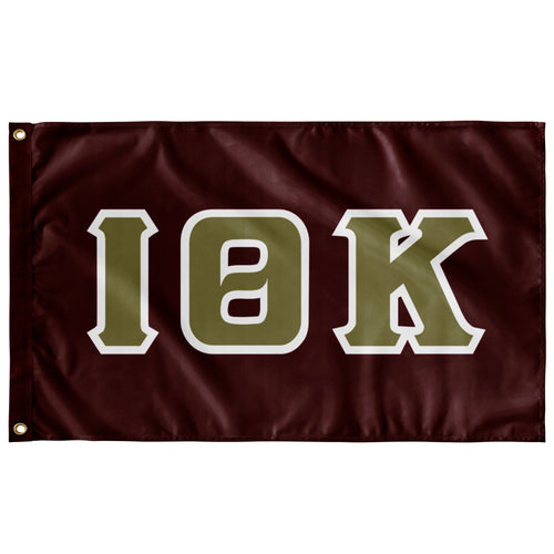 Iota Theta Kappa Greek Block Flag - Maroon, Vegas Gold & White