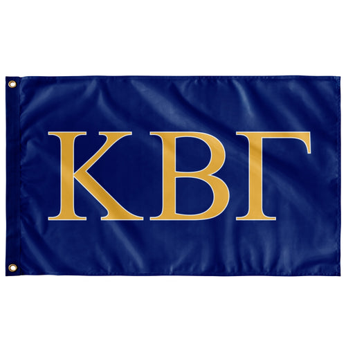 Kappa Beta Gamma Sorority Flag - Royal, Bright Yellow & White