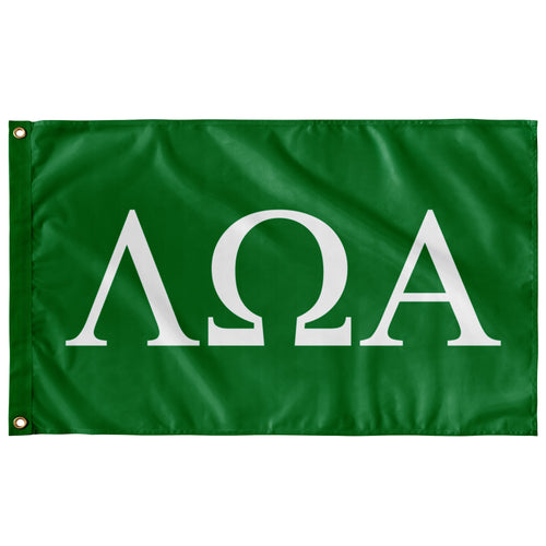 Lambda Omega Alpha Fraternity Flag - Kelly & White