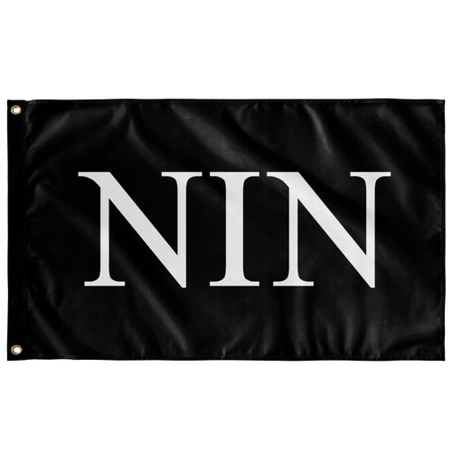 Nu Iota Nu Fraternity Flag - Black & White