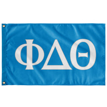 Load image into Gallery viewer, Phi Delta Theta Fraternity Flag - Bright Blue, White &amp; Silver - 2