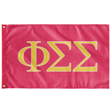 Load image into Gallery viewer, Phi Sigma Sigma Sorority Flag - Pink, Yellow &amp; White