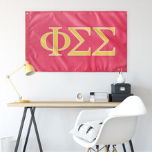Load image into Gallery viewer, Phi Sigma Sigma Sorority Flag - Pink, Yellow &amp; White