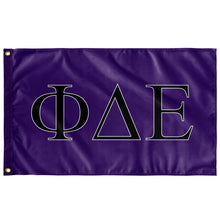 Load image into Gallery viewer, Phi Delta Epsilon Fraternity Flag - Purple, Black &amp; White