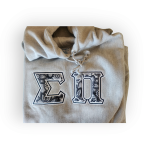 Sigma Pi Floral Noir Letter Hoodie