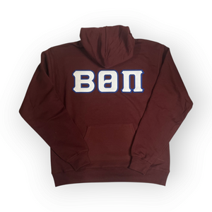 Beta Theta Pi Fraternity Lettered Hoodie - White & Royal