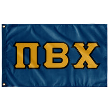 Load image into Gallery viewer, Pi Beta Chi Greek Block Flag - Colonial Blue, Light Gold &amp; Black