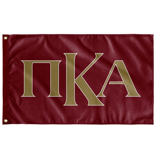 Pi Kappa Alpha Primary Fraternity Letters Flag - Garnet, Gold & White