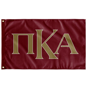 Pi Kappa Alpha Primary Fraternity Letters Flag - Garnet, Gold & White