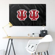Load image into Gallery viewer, Psi Psi Greek Block Flag - Black, Red &amp; White