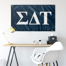 Load image into Gallery viewer, Sigma Delta Tau Sorority Flag - Old Blue &amp; White