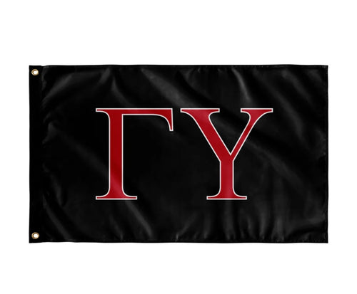 Gamma Upsilon Fraternity Flag - Black, Red & White