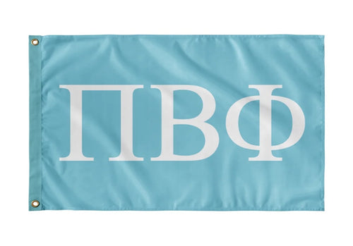 Pi Beta Phi Greek Flag - Aqua & White