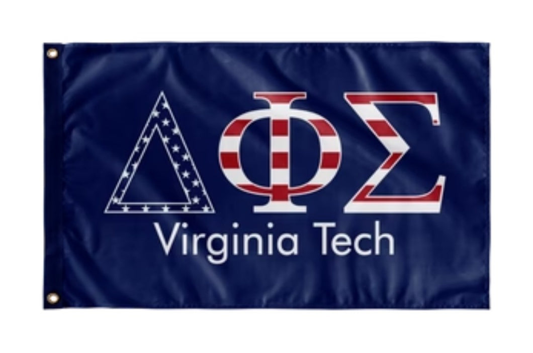 Delta Phi Sigma USA Flag Virgina Tech - Blue