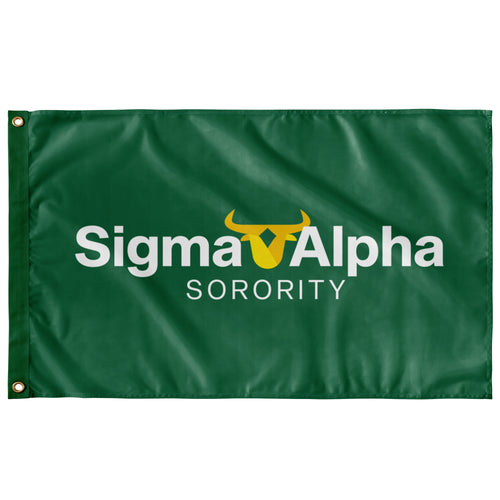 Sigma Alpha Logo Flag - Emerald