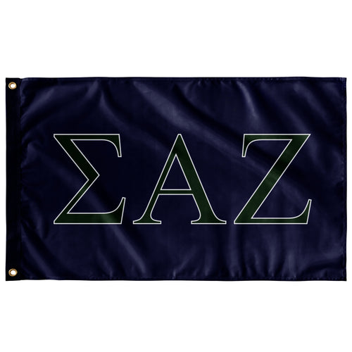 Sigma Alpha Zeta Sorority Flag - Navy, Dark Green & White
