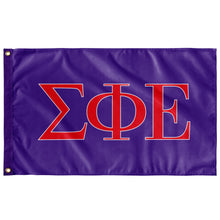 Load image into Gallery viewer, Sigma Phi Epsilon Fraternity Flag - Purple, Red &amp; White
