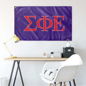 Sigma Phi Epsilon Fraternity Flag - Purple, Red & White
