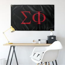 Load image into Gallery viewer, Sigma Phi Fraternity Flag - Black, Red &amp; Navy