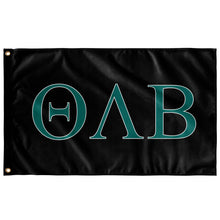 Load image into Gallery viewer, Theta Lambda Beta Fraternity Flag - Black, Teal &amp; White